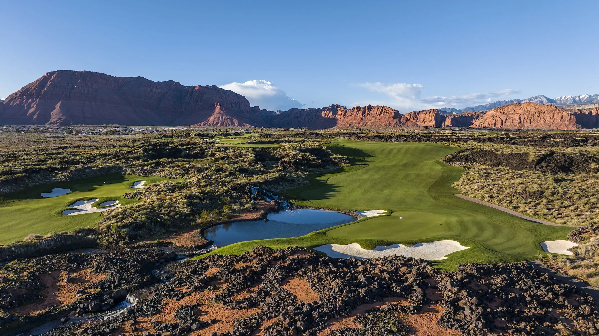 An overhead view of the Black Desert golf course