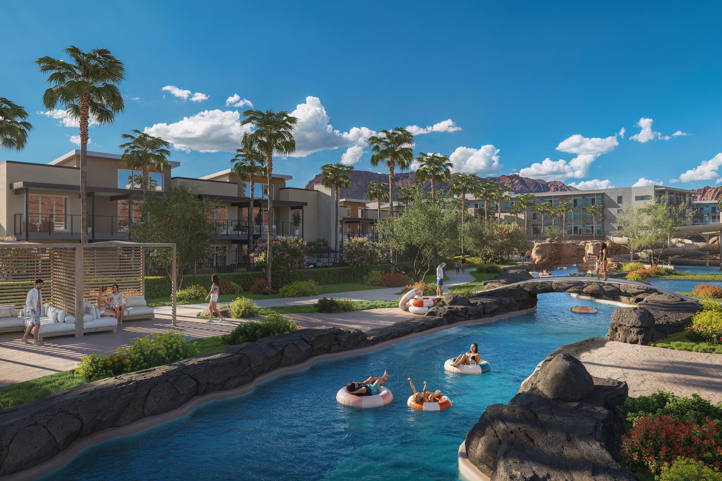 A lazy river outside Black Desert Resort