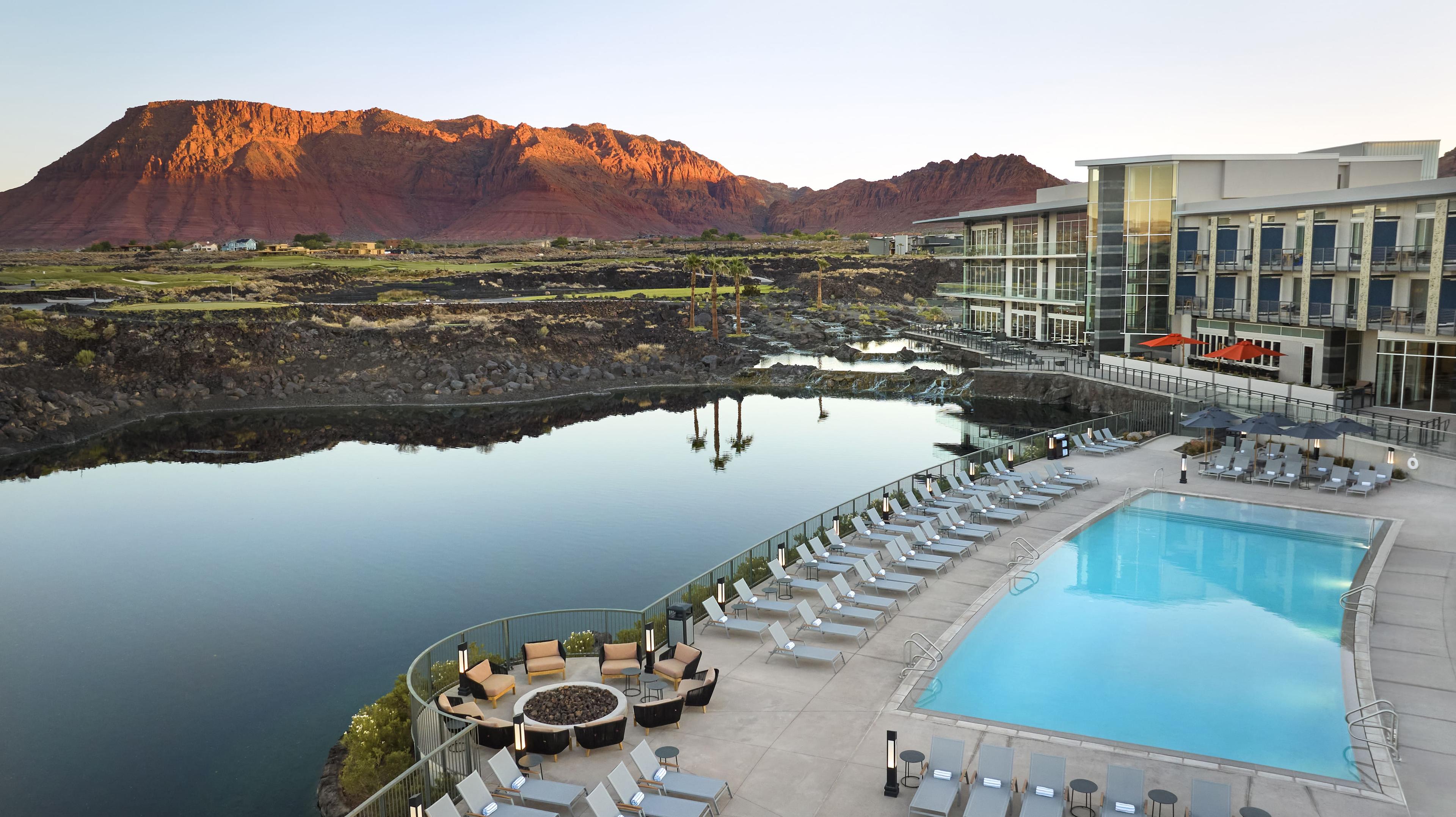 The fire pit at Black Desert Resort
